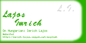 lajos imrich business card